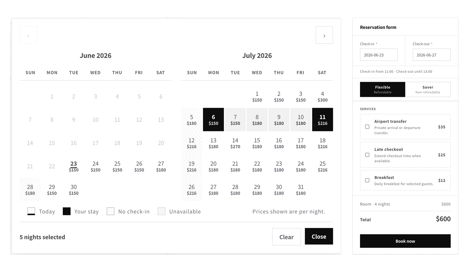 Storefront search & reservation